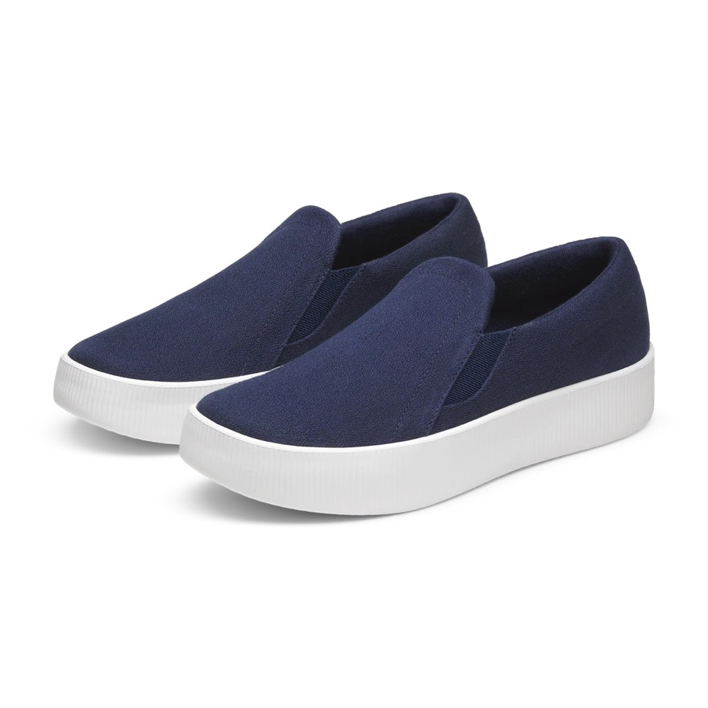 Allbirds Women's Navy Slip-On Sneakers with white sole